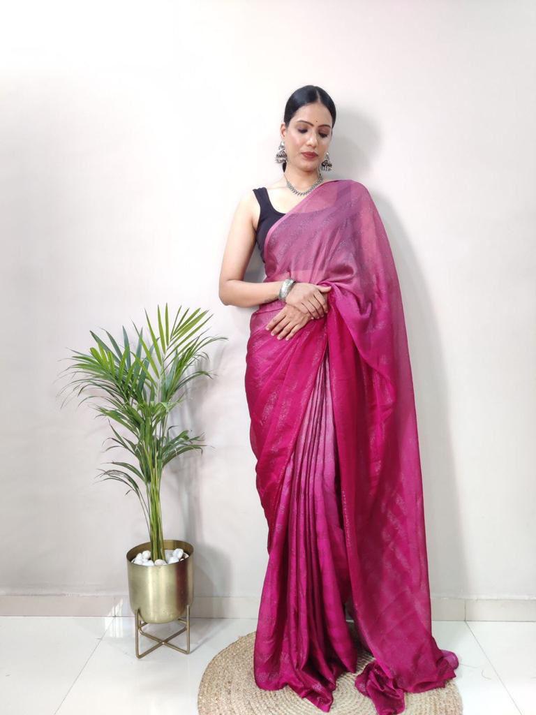 Product Image - Elegant 1 Min Ready to Wear Designer Saree | Georgette Fabric | Festive & Wedding Wear