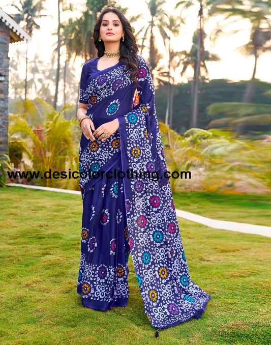 Violet Cotton Printed Ready To Wear