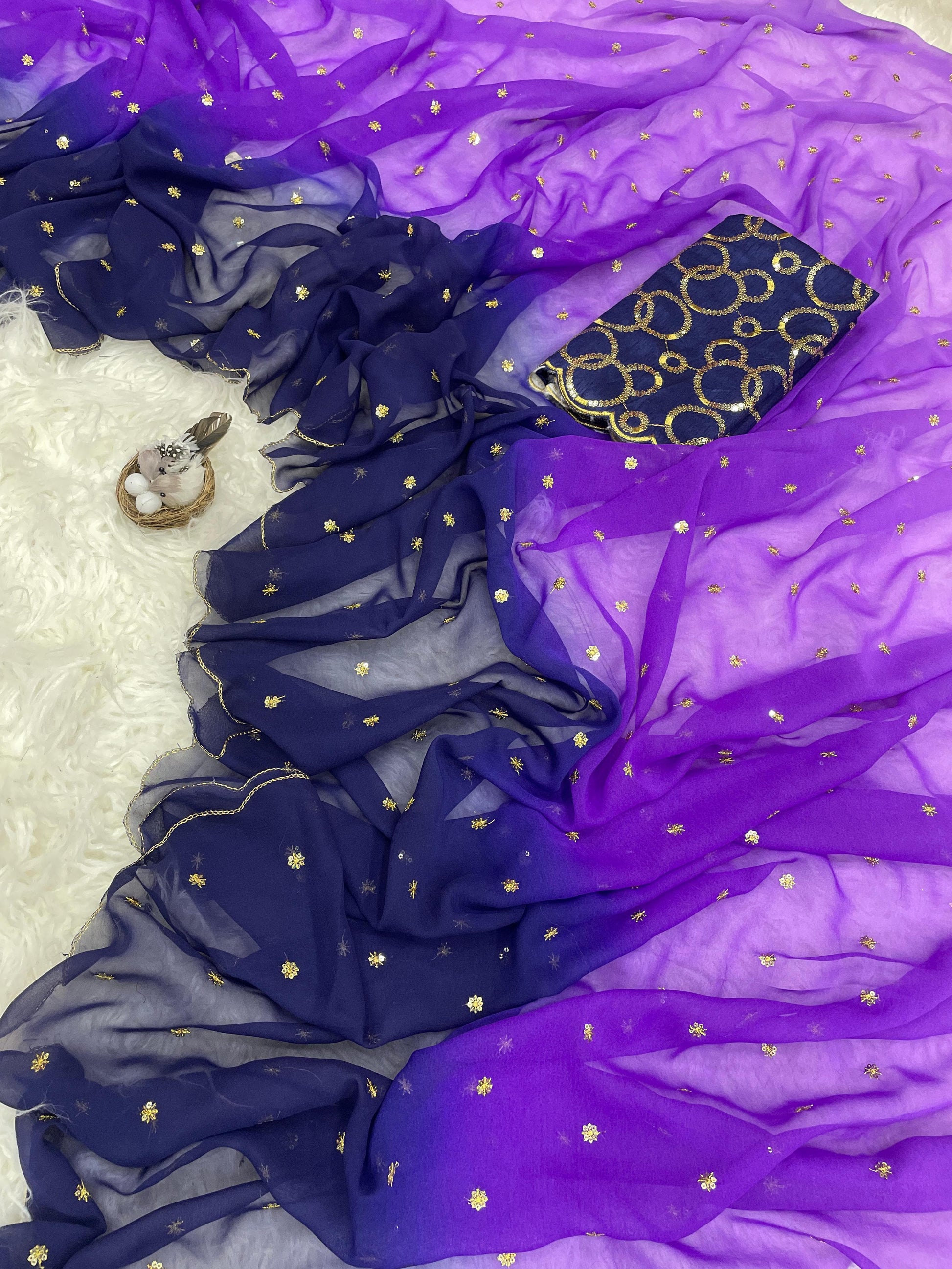 Product Image - Elegant Pure Georgette Designer Saree for Festive & Wedding Wear