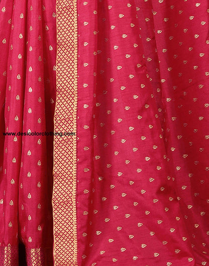 Pink Printed Silk Saree