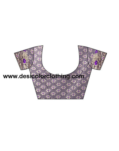 Amethyst Purple Coloured Lycra Brasso Embellished Partywear saree | SLV1699S411