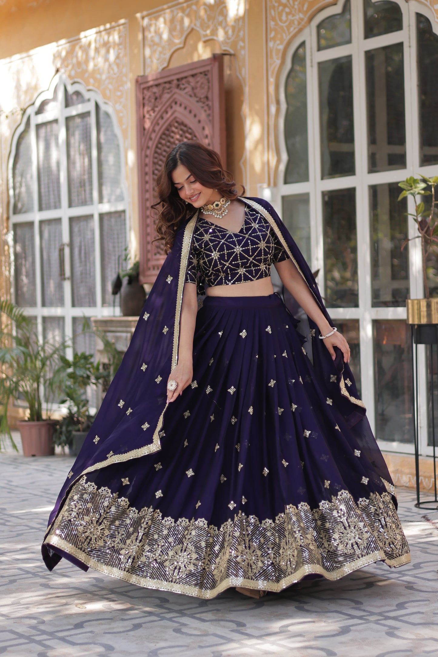 Product Image - Exquisite Rangoli Silk Lehenga Choli with Sequins and Embroidery