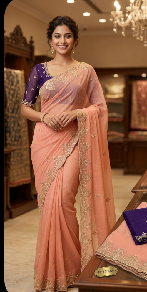 Product Image - Elegant Designer Crushed Sarees for Every Occasion - 1