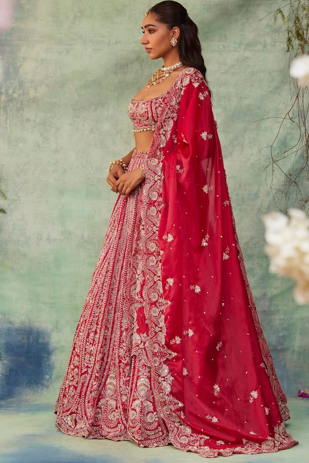 Product Image - Stunning Designer Lehenga Red