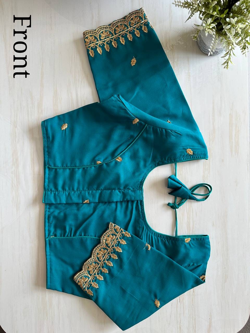 Elegant Camric Cotton Kurta with Zari and Embroidery Work