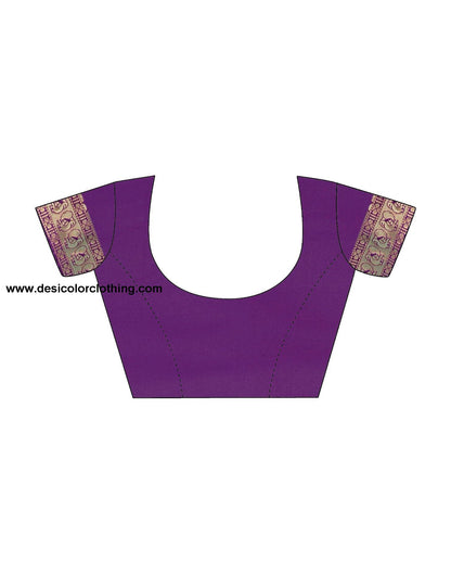 Dark Purple Jacquard Silk Saree