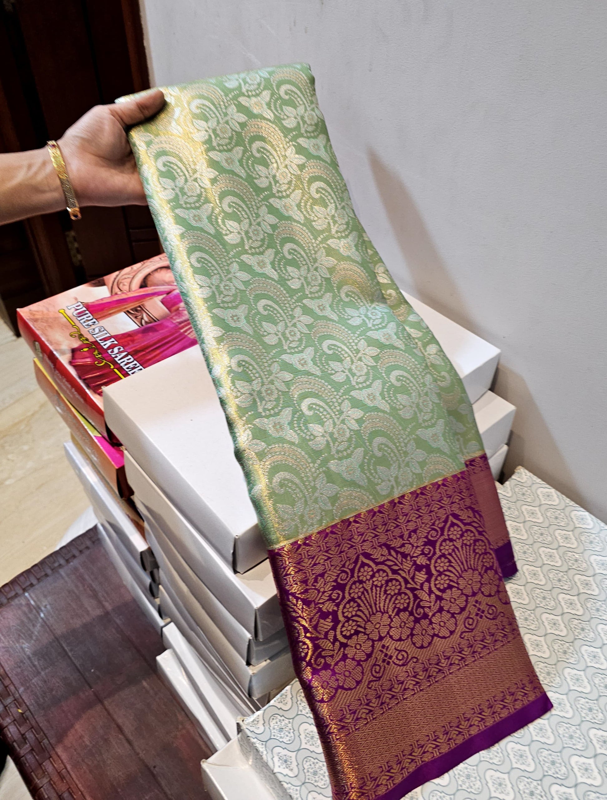 Product Image - Exquisite Semi-Silk Kanchipuram Designer Saree