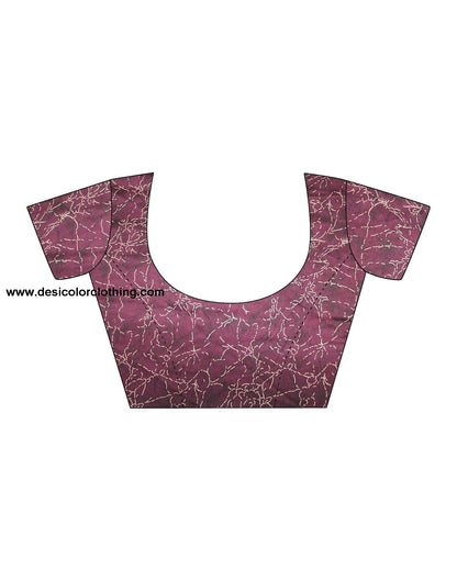 Wine Georgette Printed Saree