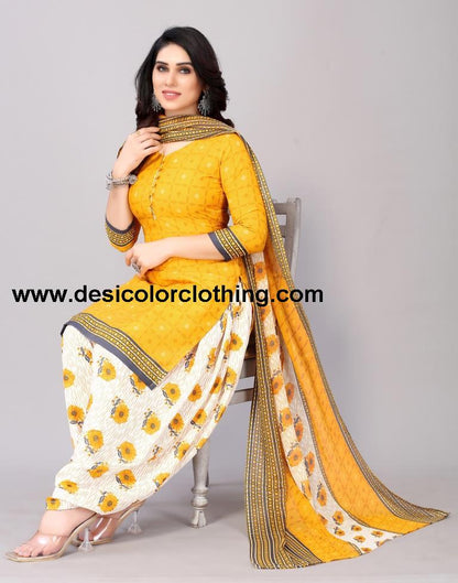 Printed Polyester Unstitched Salwar Suit Material