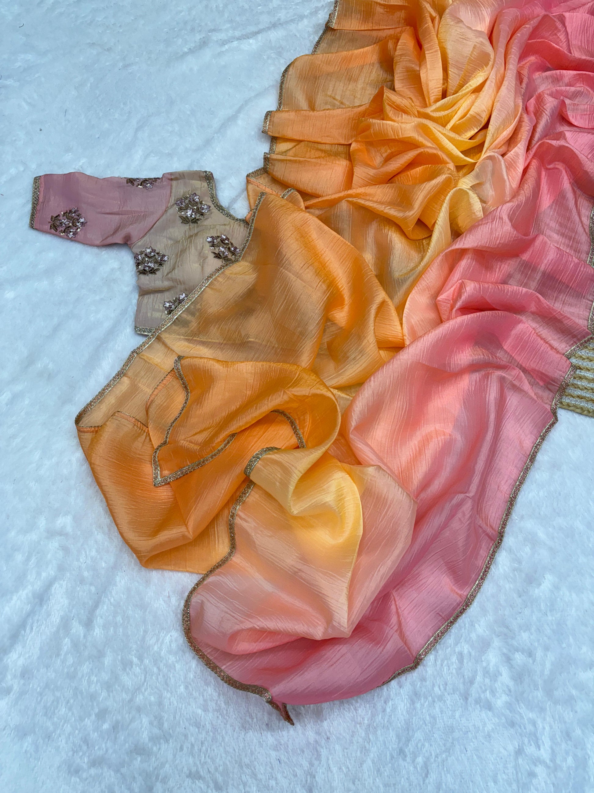 Product Image - Magic Soft Designer Fendy Crush Silk Saree - Festive Ethnic Wear