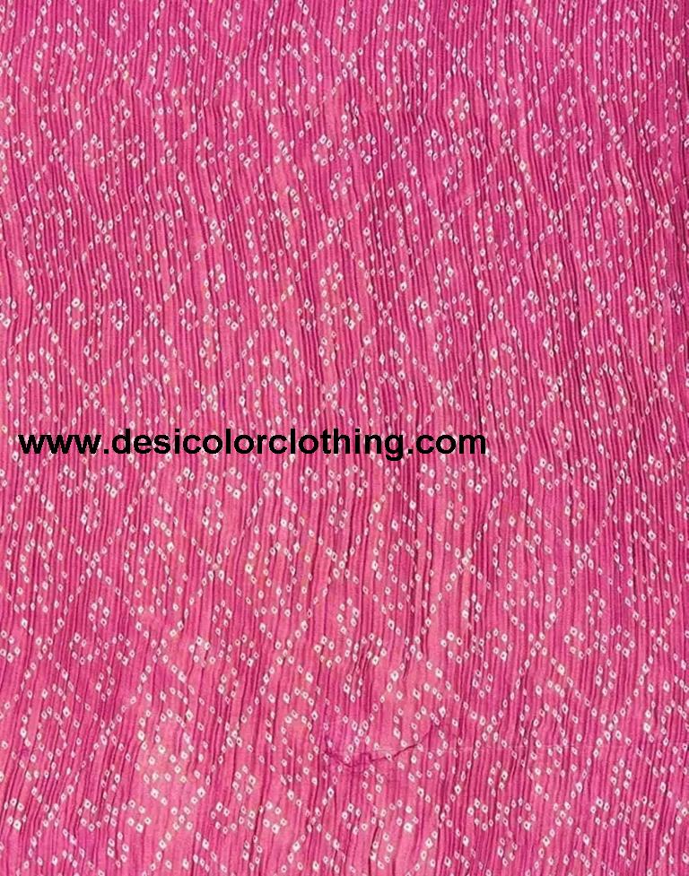 Pink Bandhani Georgette Saree