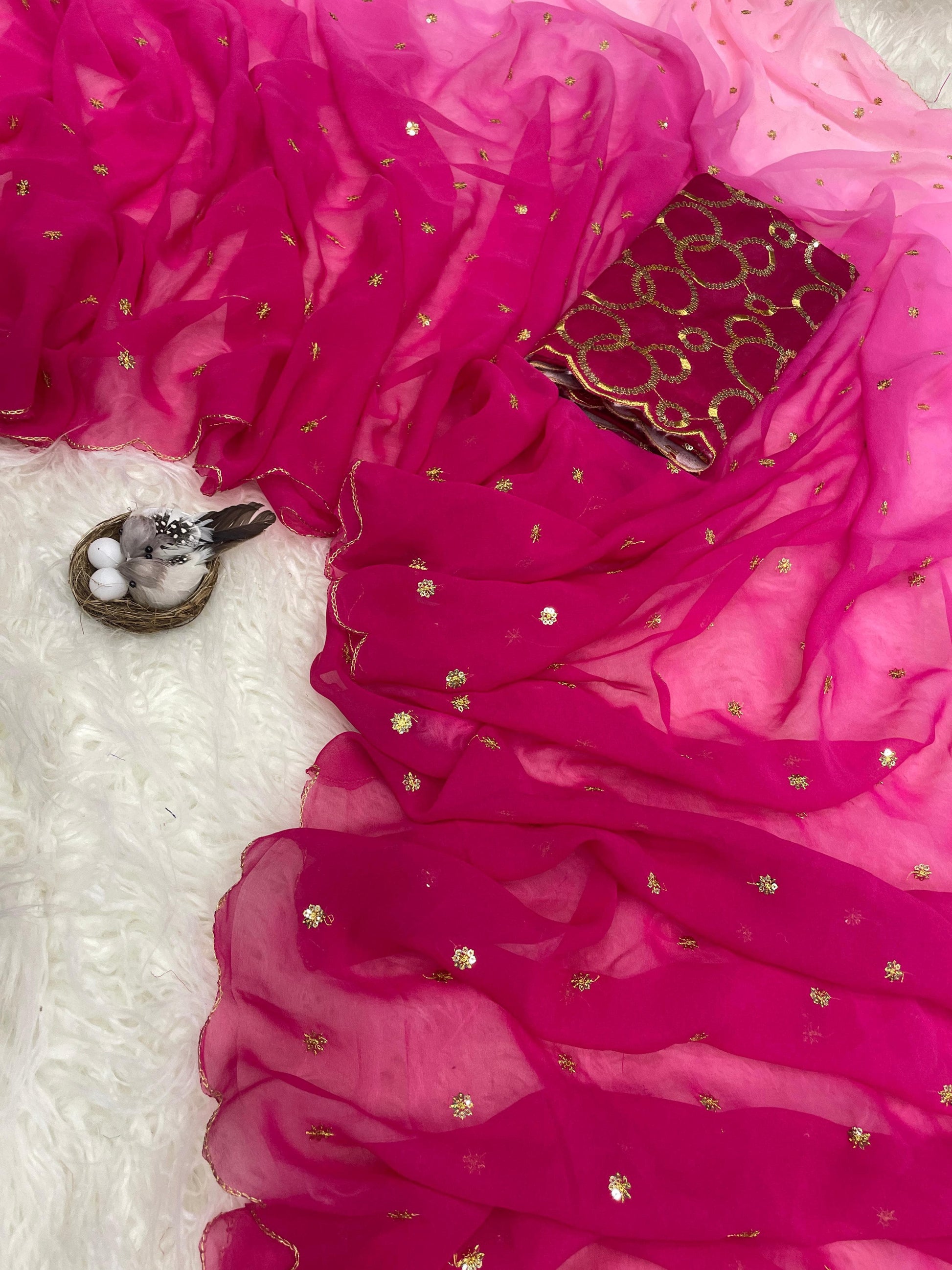 Product Image - Elegant Pure Georgette Designer Saree for Festive & Wedding Wear