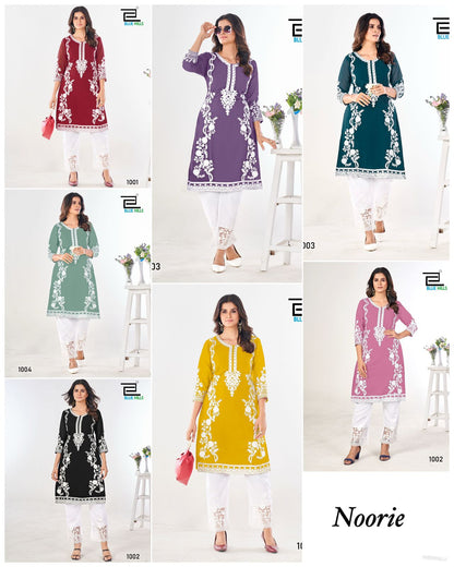 Product Image - Noori Heavy Embroidery Work Straight Kurti with Pant