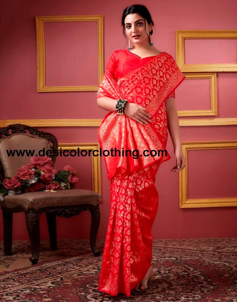 Red Banarasi Silk Saree