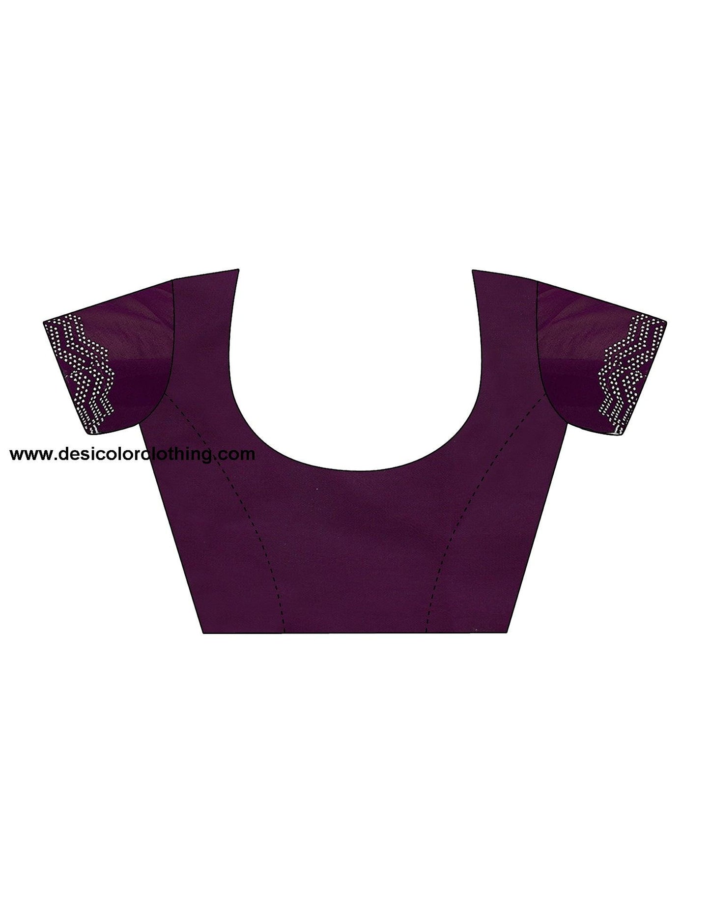 Purple Swarovski Georgette Stone Work Saree