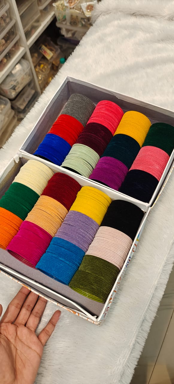 Product Image - Designer Velvet Bangles Combo Box