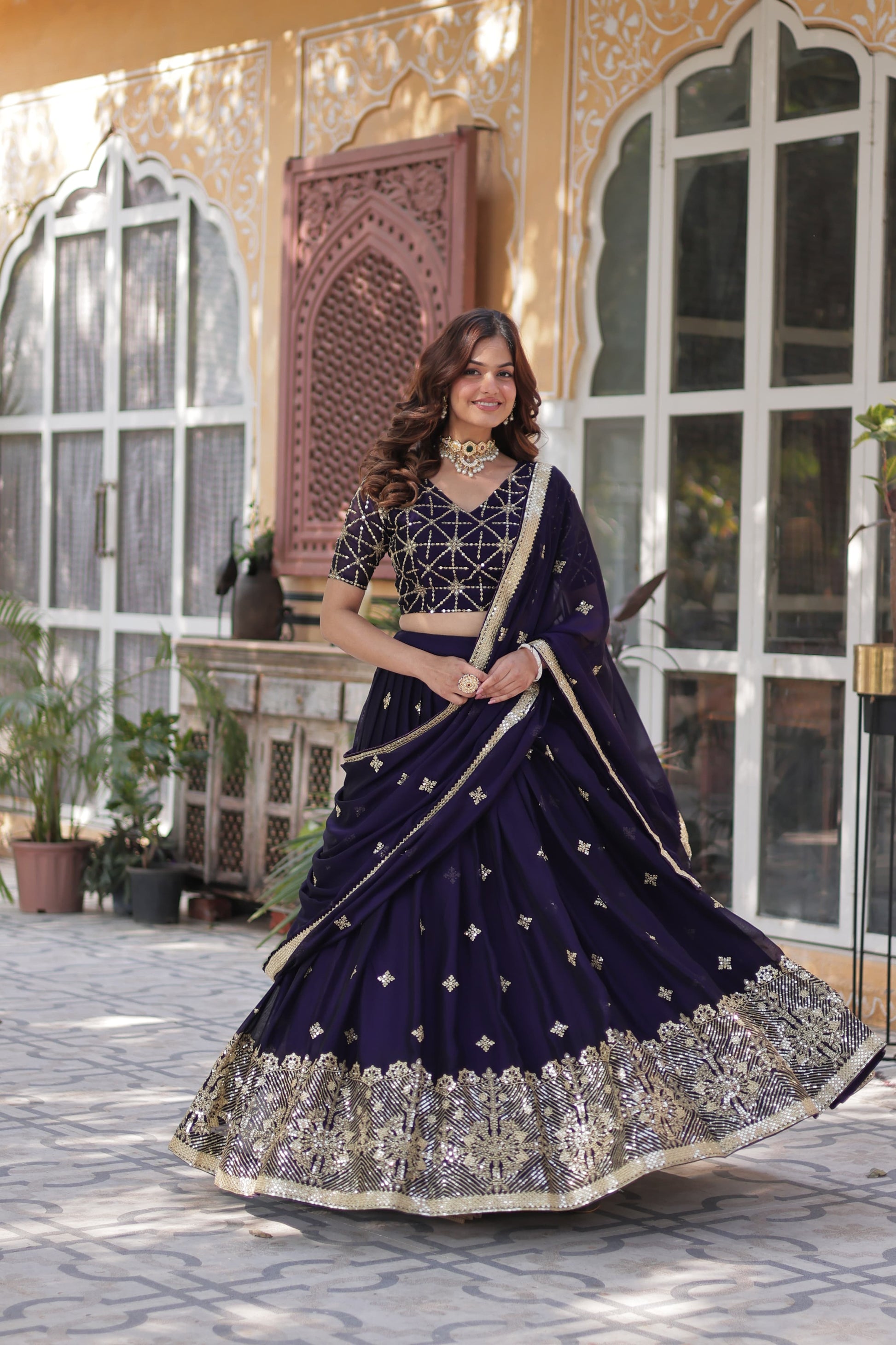 Product Image - Exquisite Rangoli Silk Lehenga Choli with Sequins and Embroidery