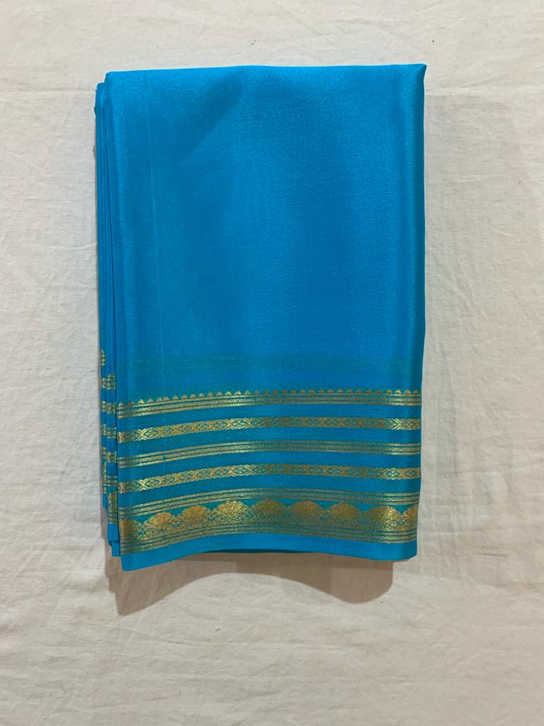Product Image - Exquisite Semi-Mysore Silk Saree with Gold Border