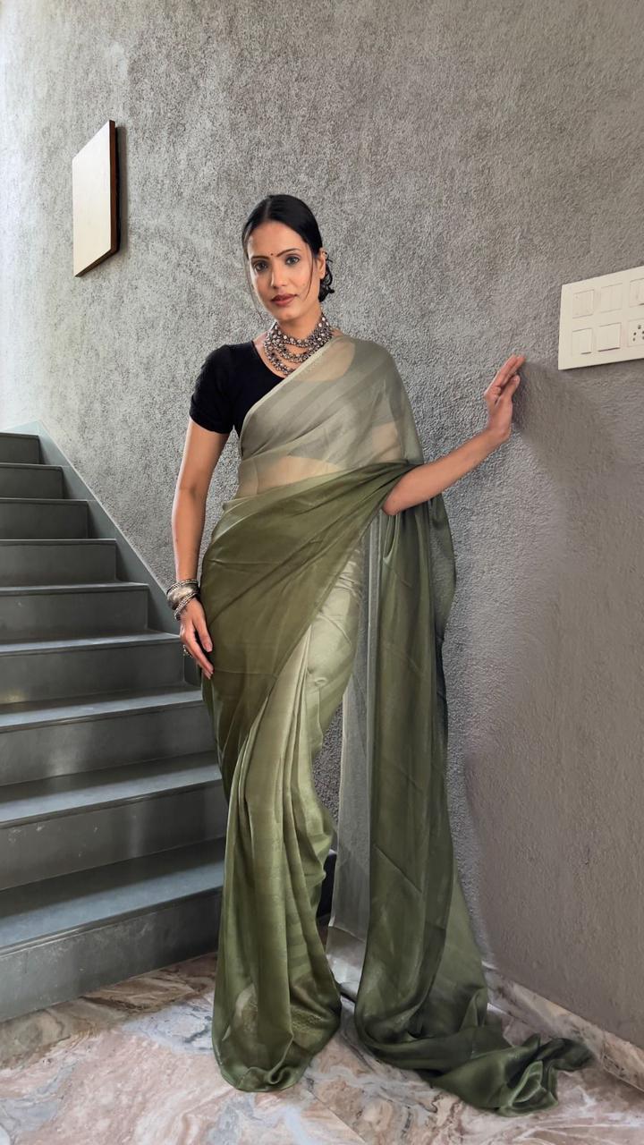 Product Image - Elegant 1 Min Ready to Wear Designer Saree | Georgette Fabric | Festive & Wedding Wear