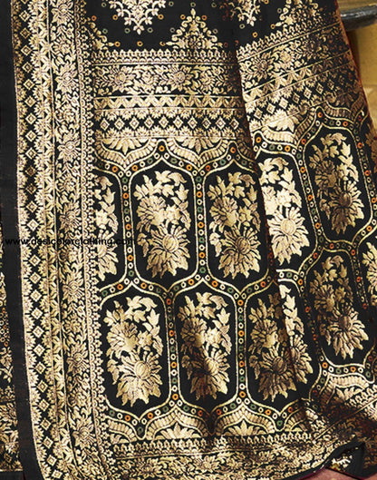 Black Jacquard Silk Saree