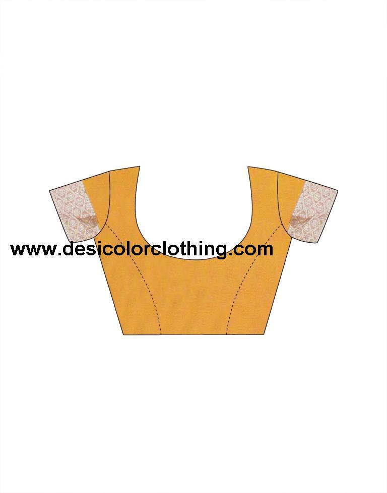 Turmeric Yellow Organza Plain Saree