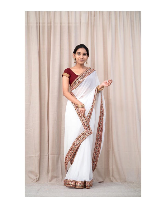Pure Georgett silk saree