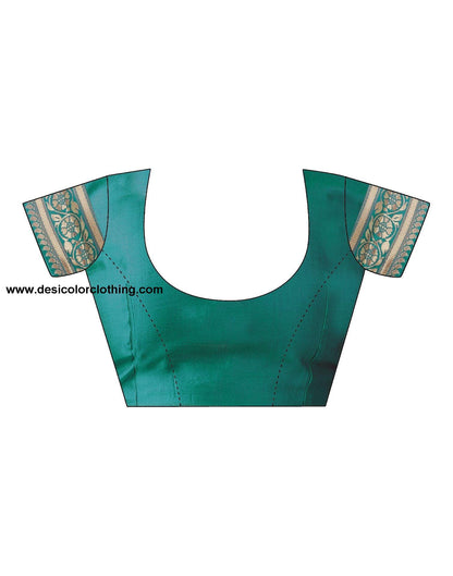 Rama Green Jacquard Silk Saree