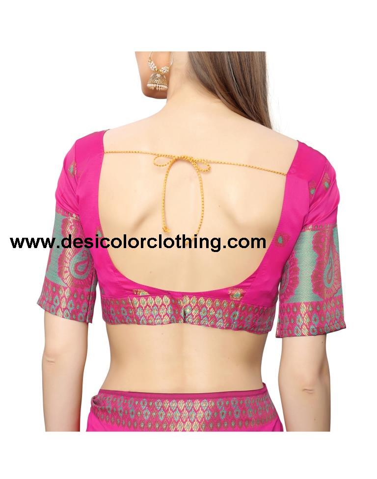 Pink Coloured Poly Silk Jacquard Partywear saree