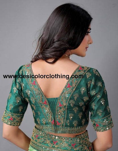 Pista Green Silk Saree | 2244S182