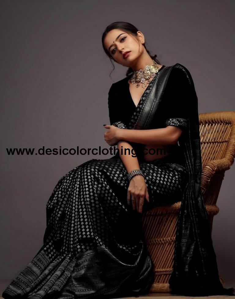 Black Banarasi Silk Saree