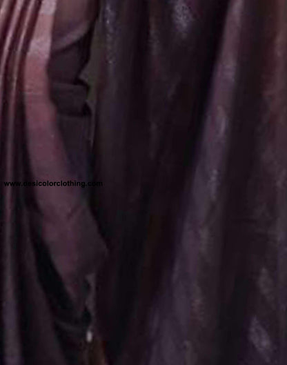 Purple Plain Georgette Pre-draped Saree