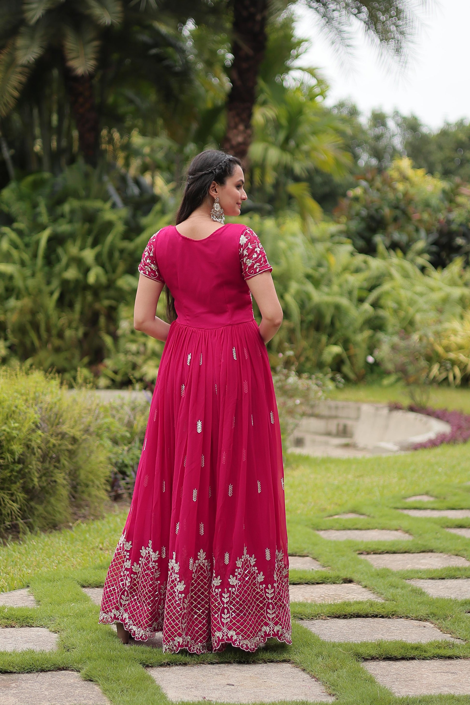 Product Image - Elegant Designer Gown - Zari & Sequins Embroidery