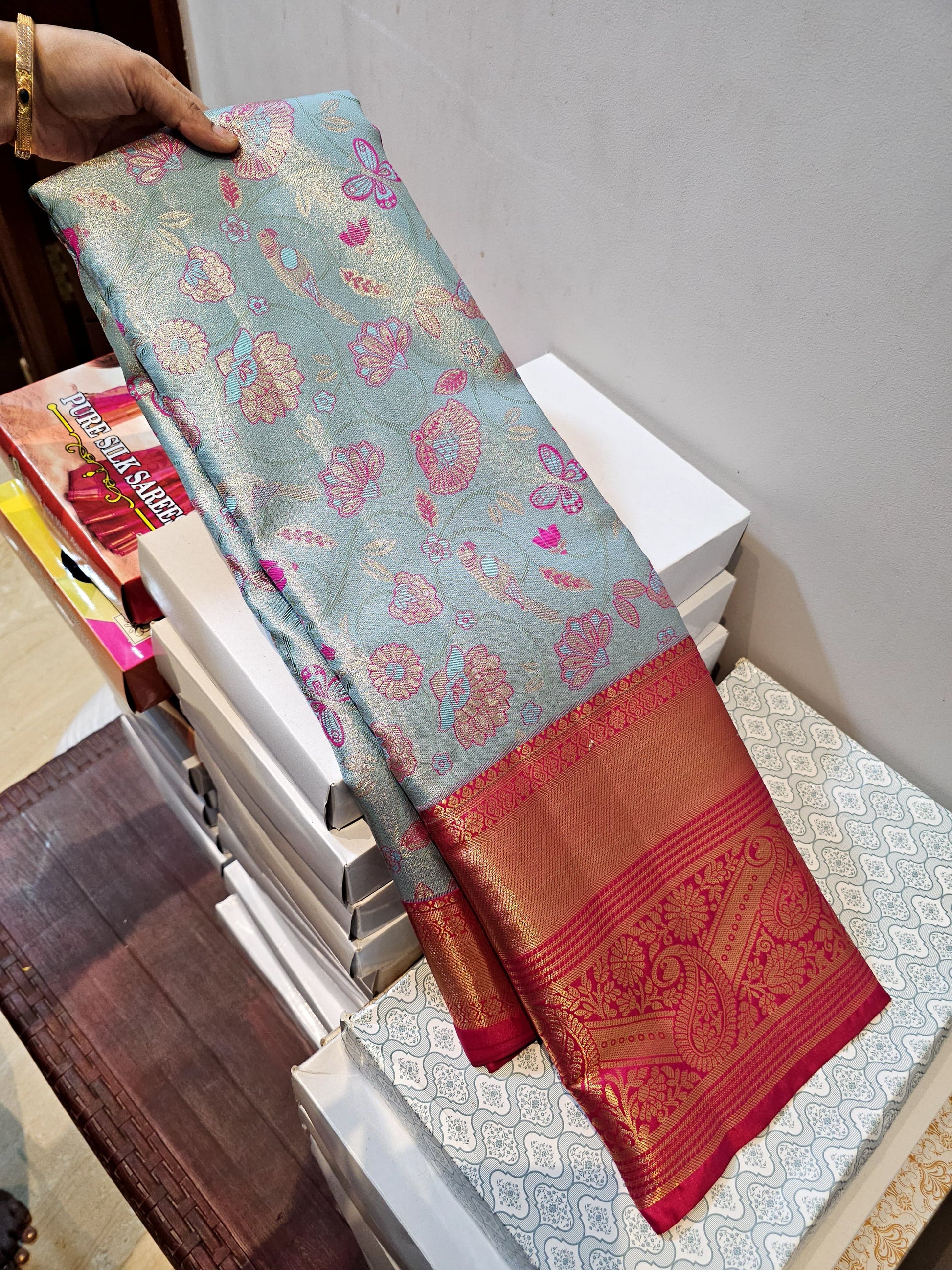 Product Image - Exquisite Semi-Silk Kanchipuram Designer Saree