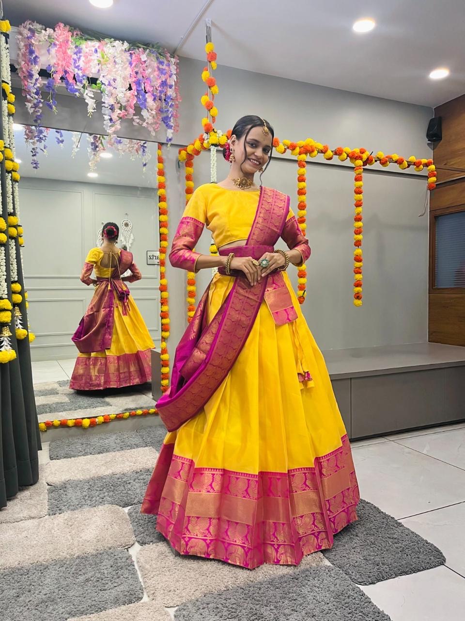 Traditional Semi-Stitched Lehengas | Elegant Wedding & Party Wear