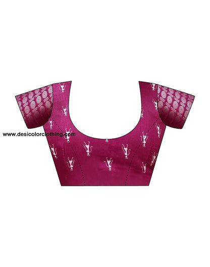 Pink Silk Printed Saree