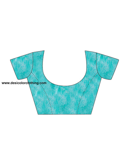 Turquoise Printed Georgette Saree