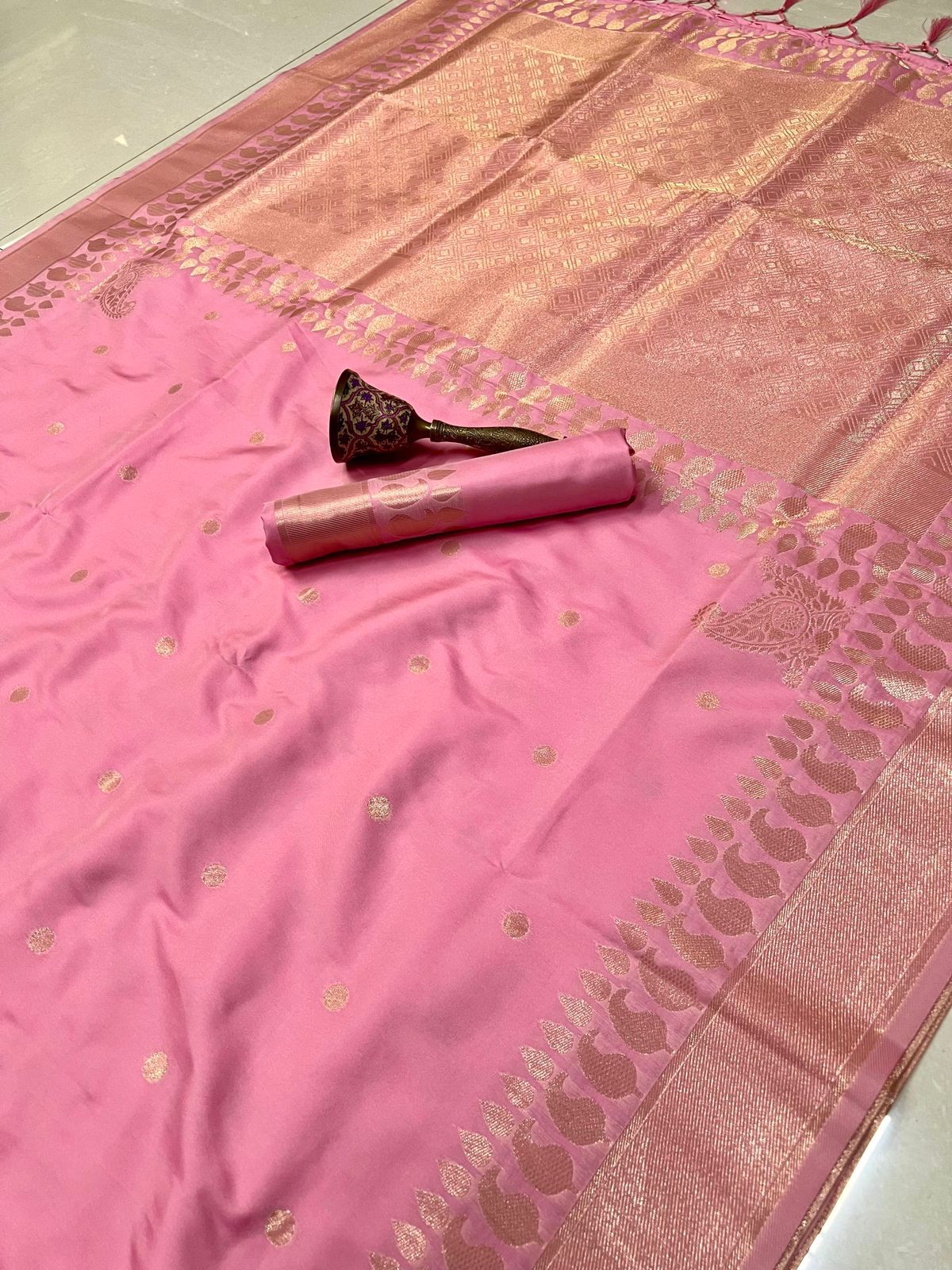 Product Image - Exquisite Pure Silk Banarasi Saree with Gold Jari and Butta Design