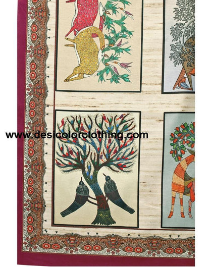 Cream Coloured Art Silk Digital Printed Casual saree