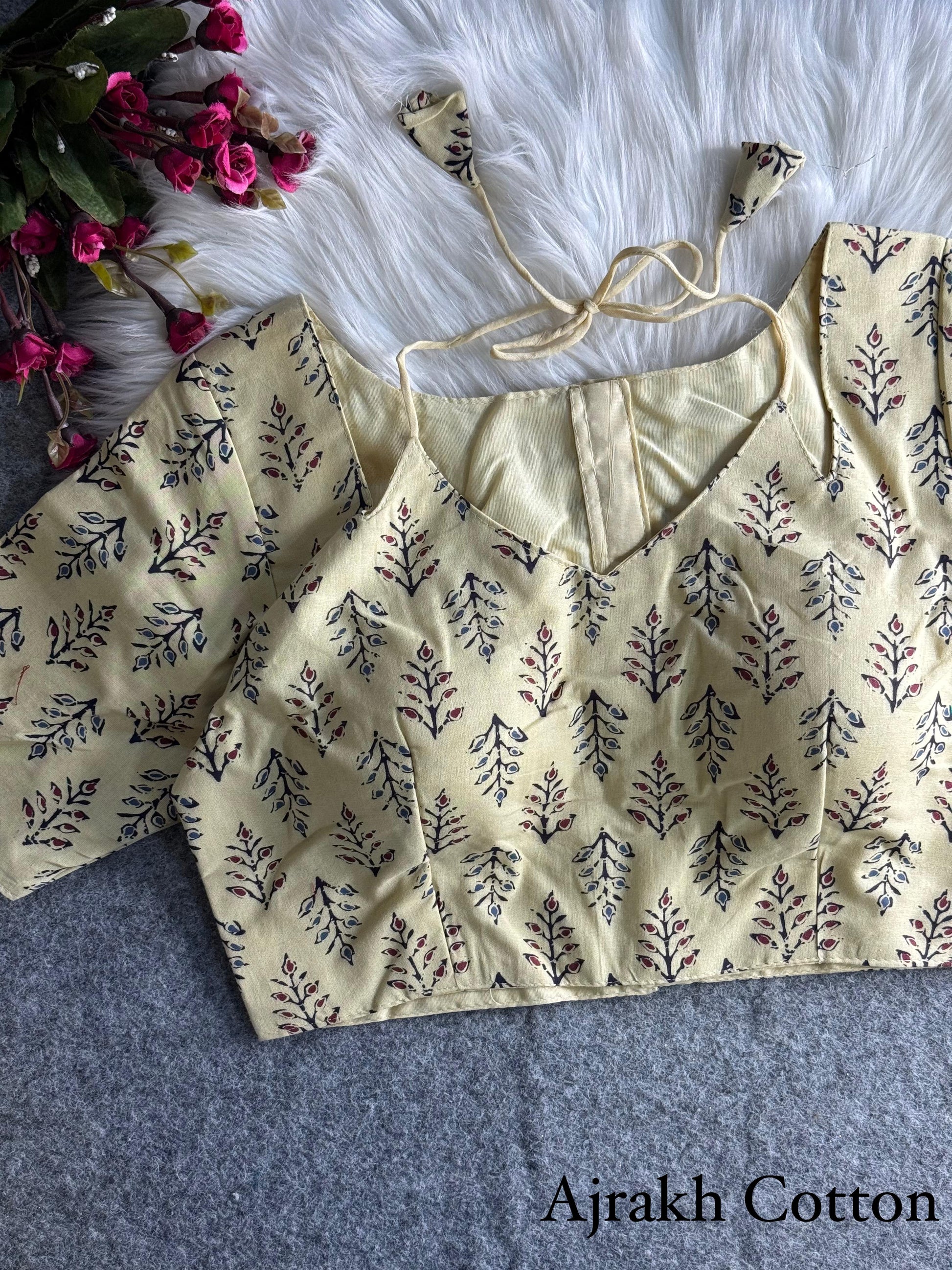 Product Image - Pure Ajrakh Cotton Halter Neck Blouse