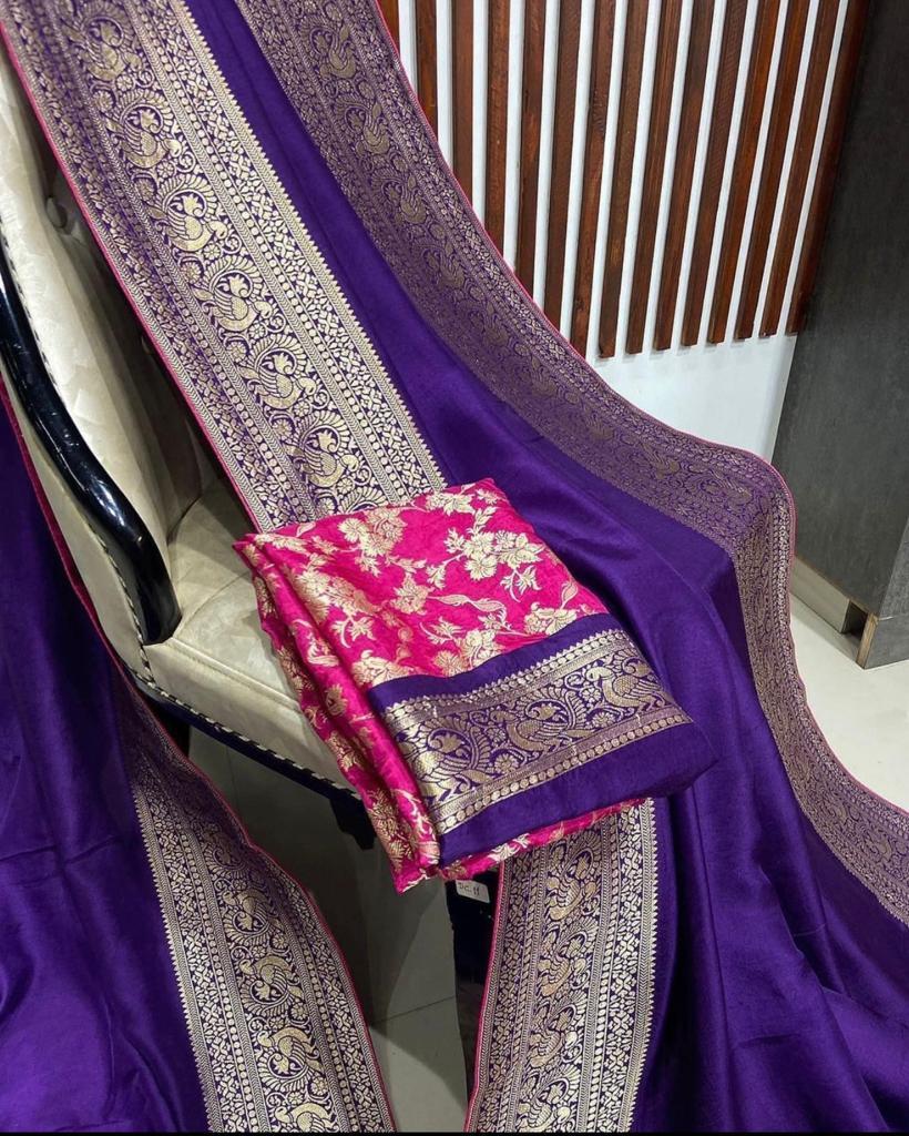 Product Image - Elegant Designer Banarasi Dola Silk Saree for Weddings & Festivals