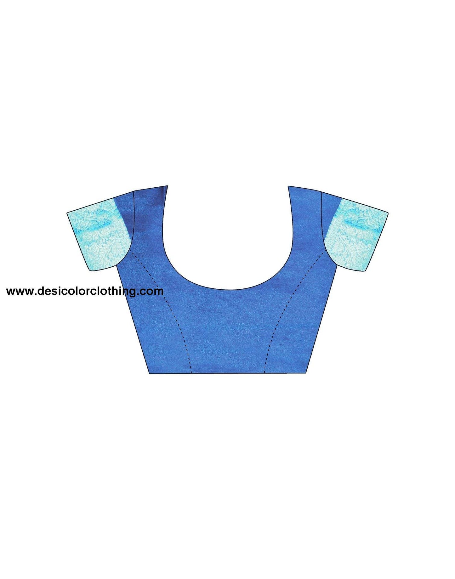 Blue Plain Organza Saree