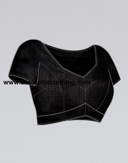 Black Printed Chiffon Saree