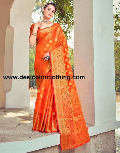 Red Silk Woven Saree