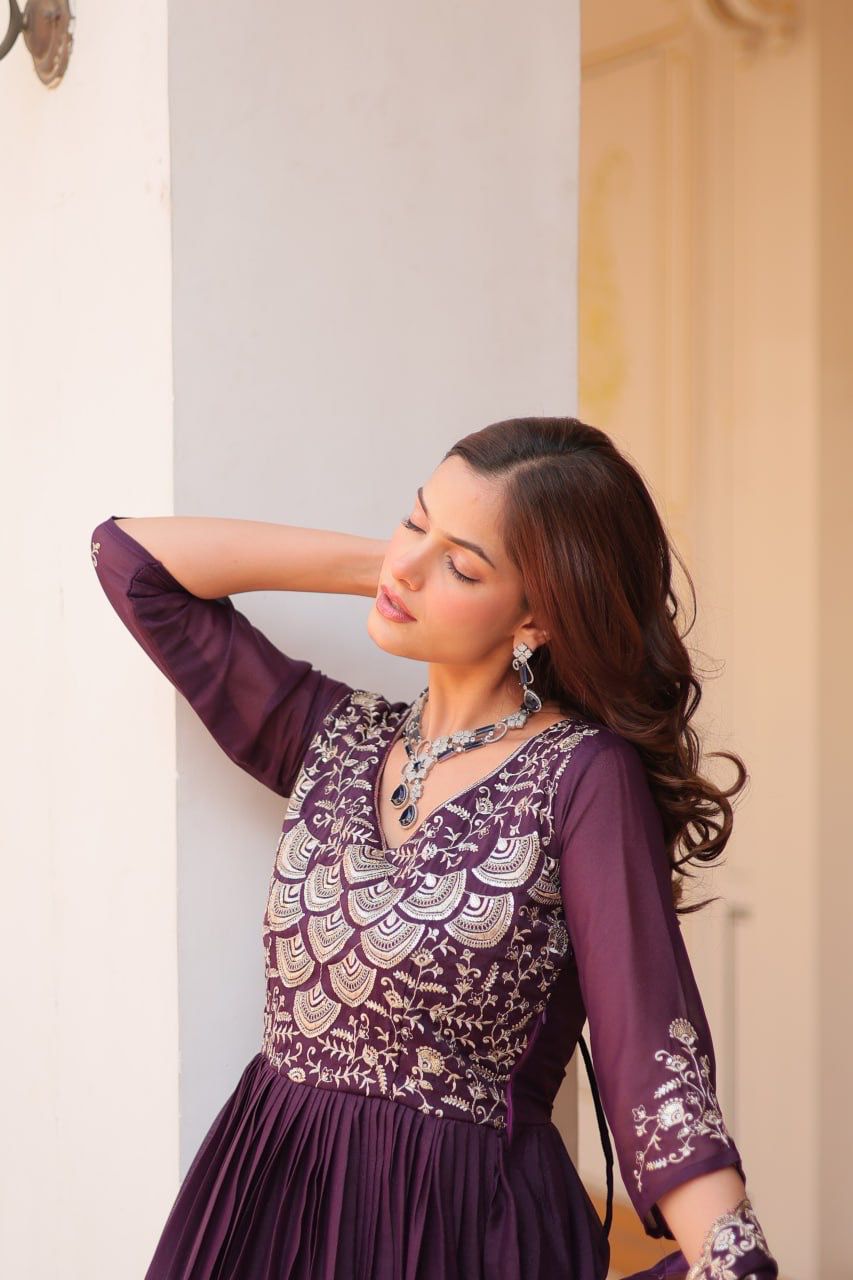 Product Image - Designer Georgette Festive Gown with Dupatta