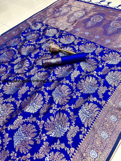 Pure Silk Saree with Minakari Work and Original Jari