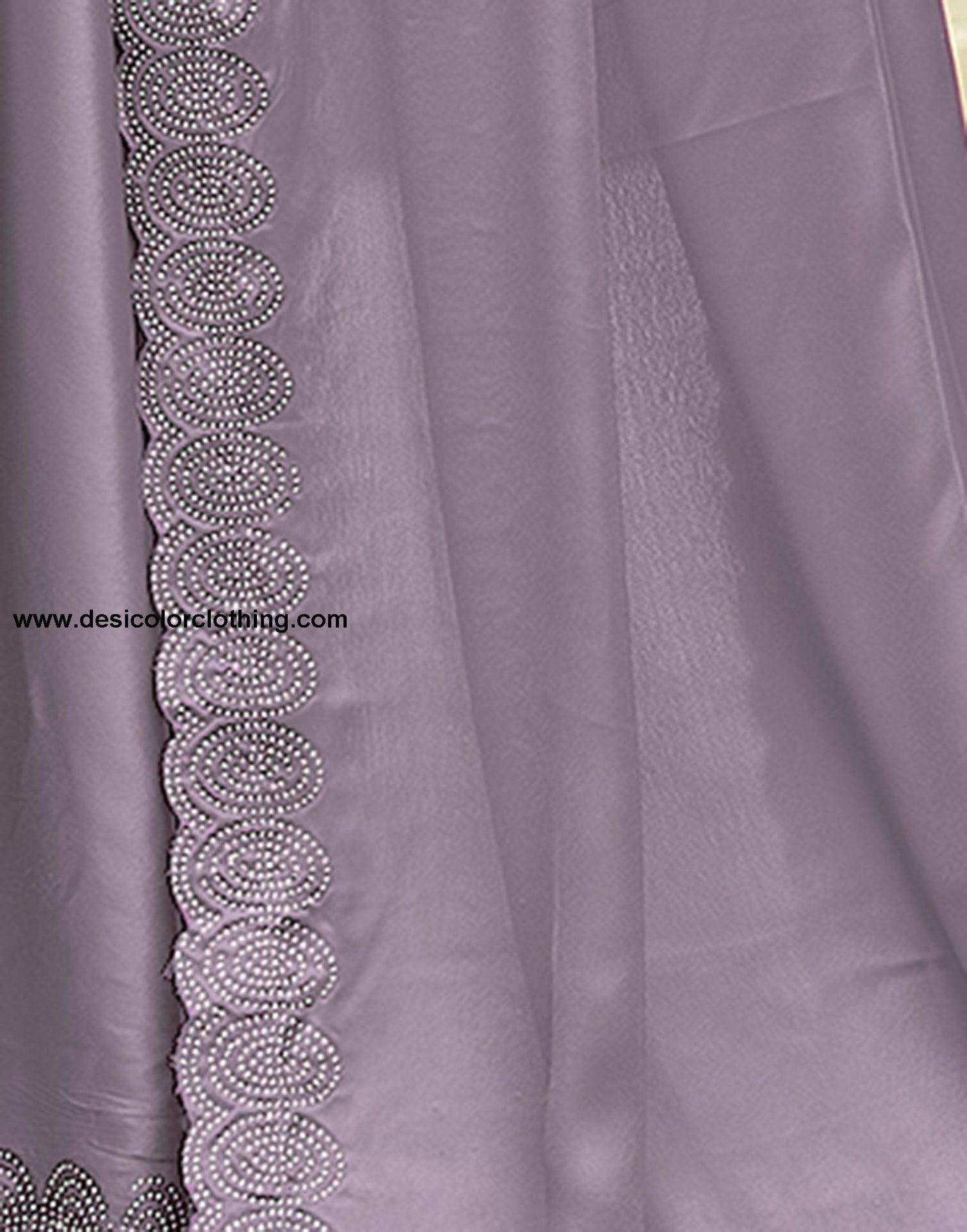 Dull Light Purple Plain Silk Saree