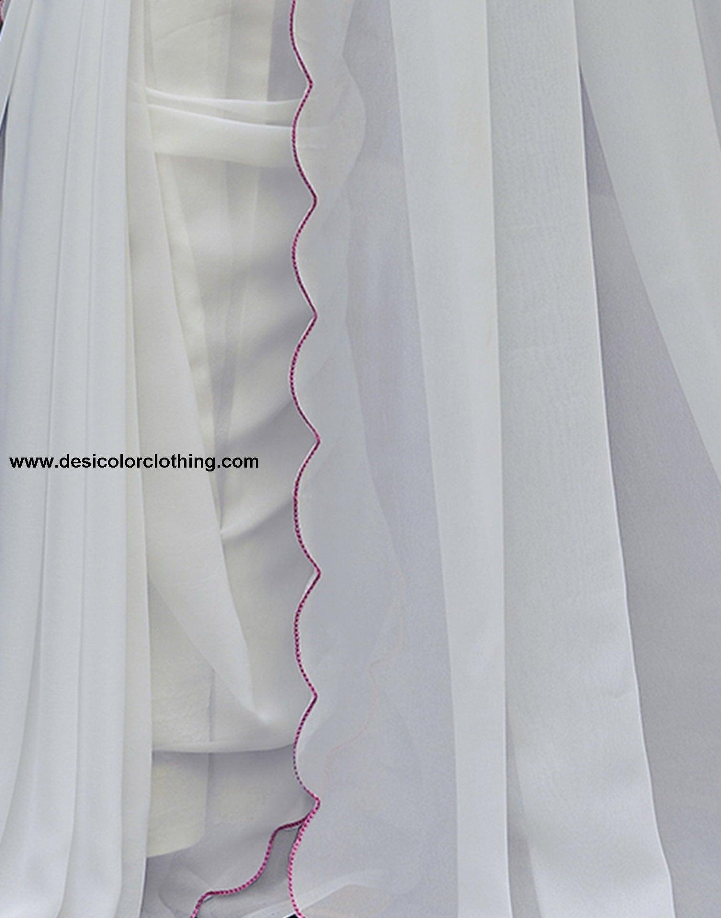 White Plain Georgette Saree