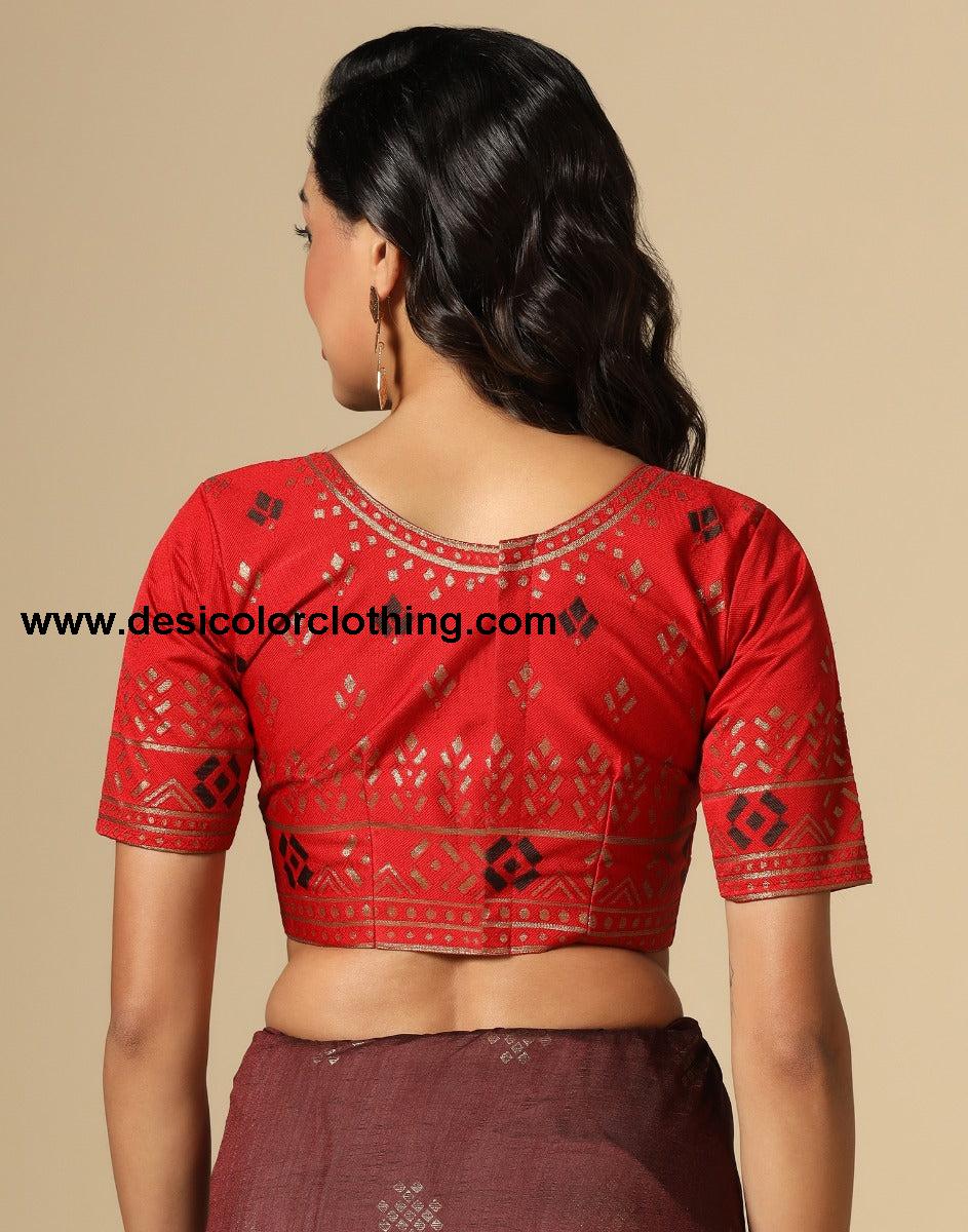 Dark Brown Silk Saree