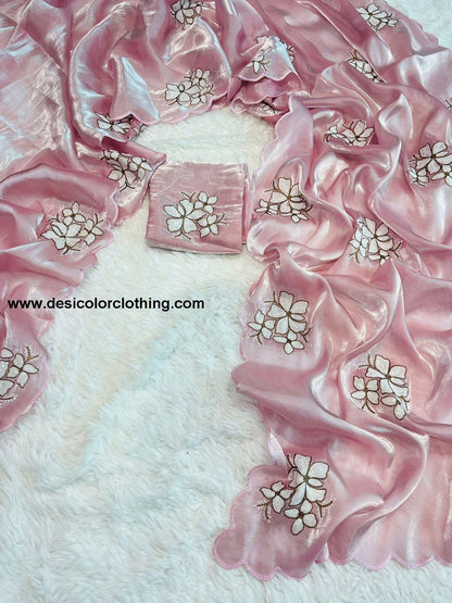 Pure Glass Jimmy Chu Chiffon Saree Collection*
