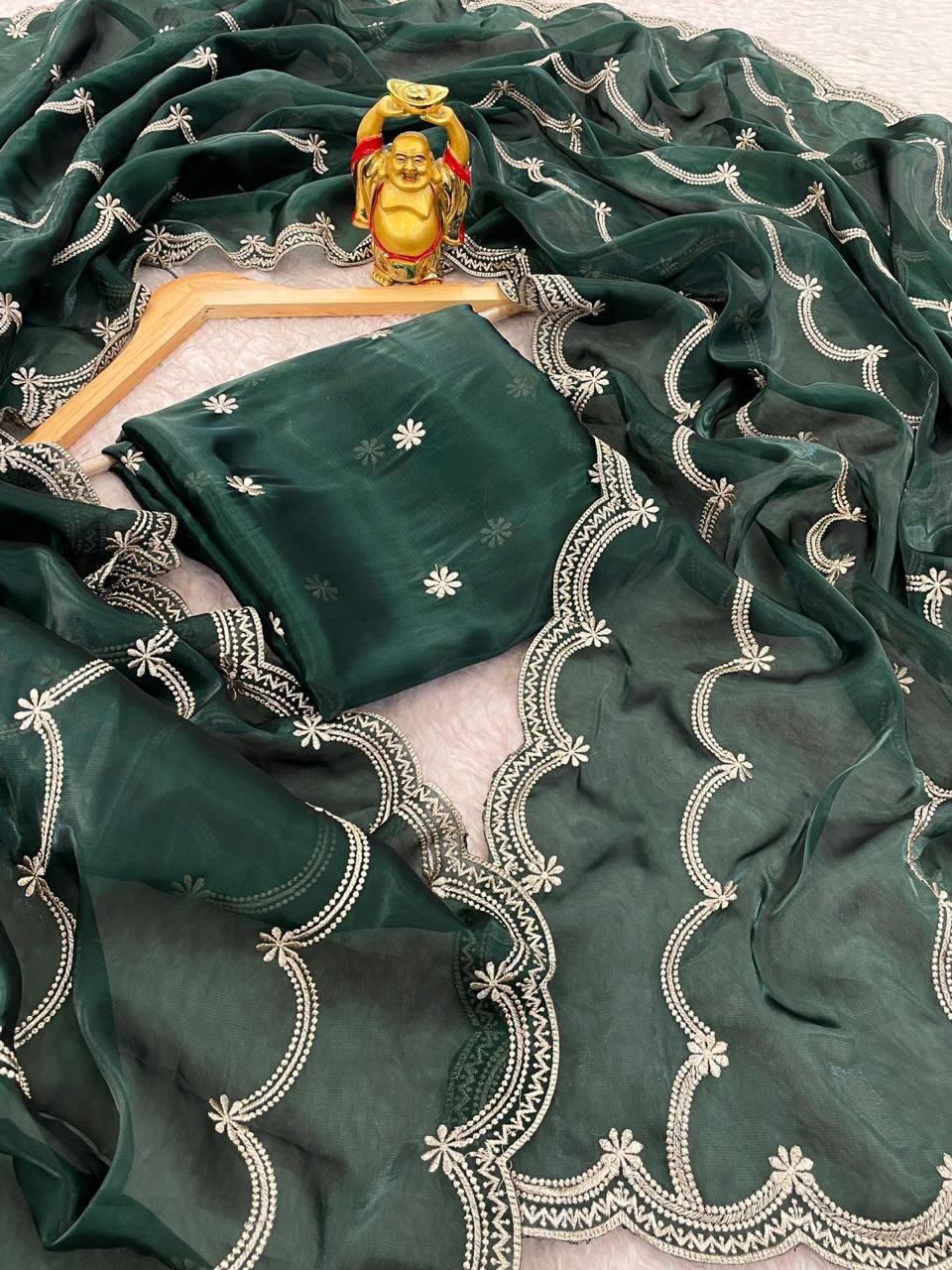 Product Image - KK Creation Designer Party Wear Saree | Georgette Fabric, Embroidery Work